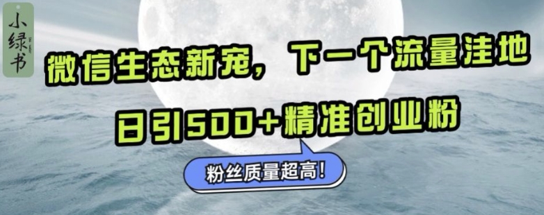 微信生态新宠小绿书：下一个流量洼地，日引500+精准创业粉，粉丝质量超高-天云资源博客网-致力于共享资源