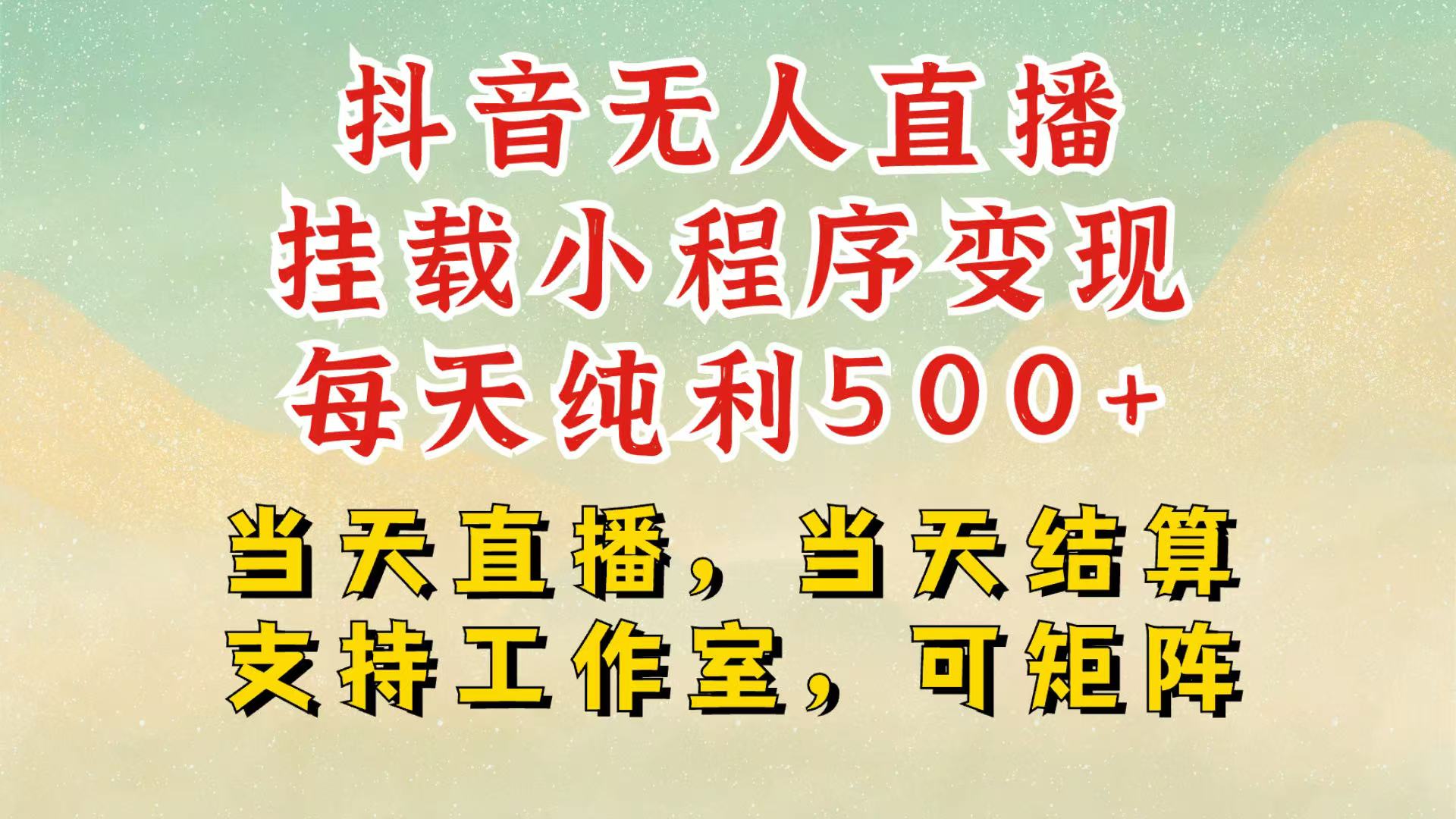 抖音无人挂机项目，轻松日入500+,挂载小程序玩法，不违规不封号，有号的一定挂起来-天云资源博客网-致力于共享资源