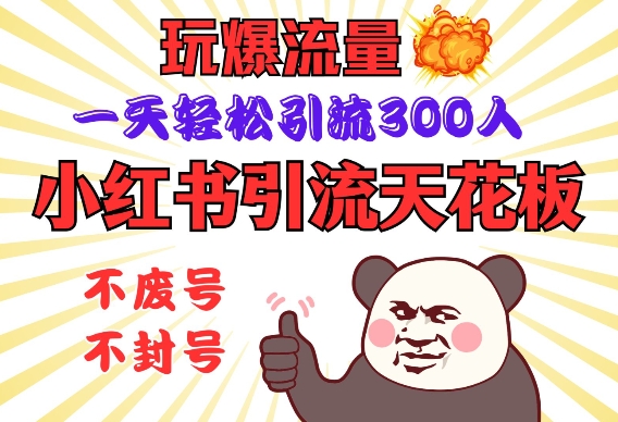 小红书引流天花板，玩爆流量，一天轻松引流300人，安全操作-天云资源博客网-致力于共享资源